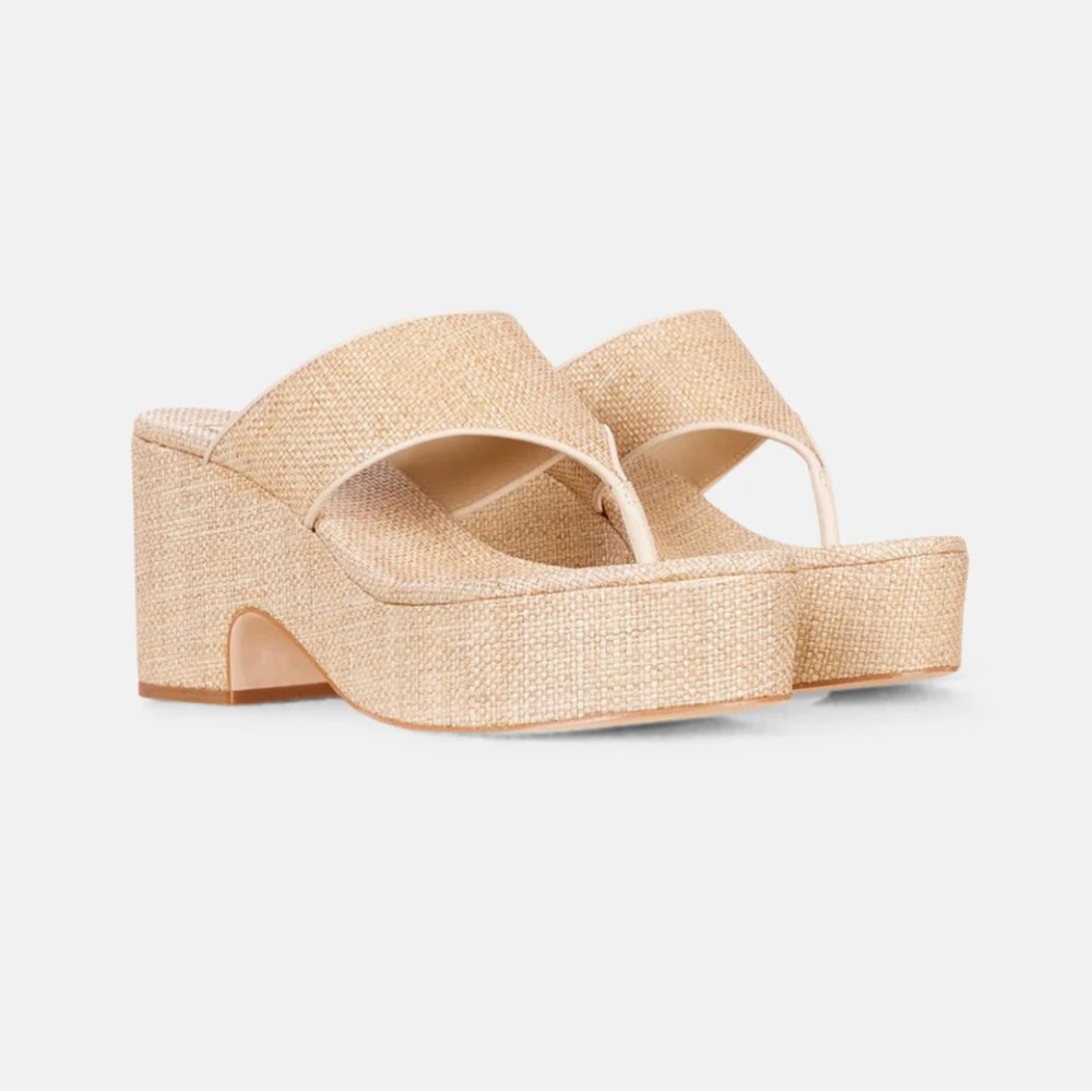 NWT Cult Gaia Tawney Platform Heels in Neutral